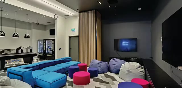 Billiard table vending machines beanbags communal area at Scape Melbourne Central in Melbourne Student Accommodation