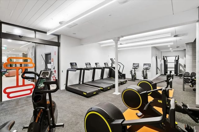Treadmills exercise bikes rowers gym equipment gym at The Switch Adelaide in Adelaide Student Accommodation