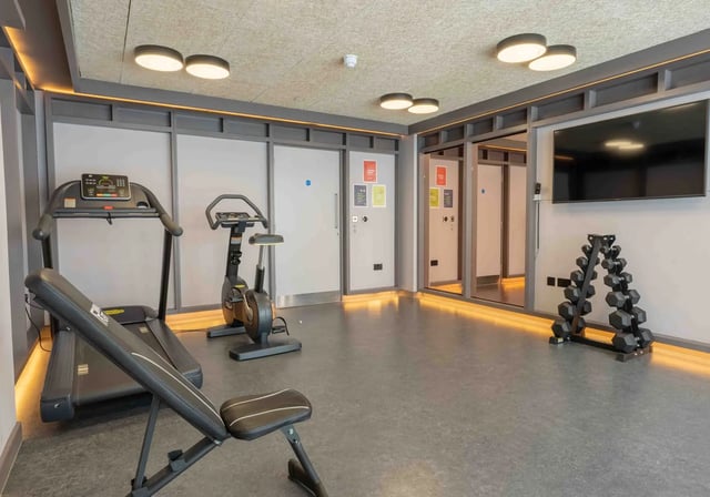Treadmill exercise bike weights gym Image Type at iQ Paris Gardens in London Student Accommodation