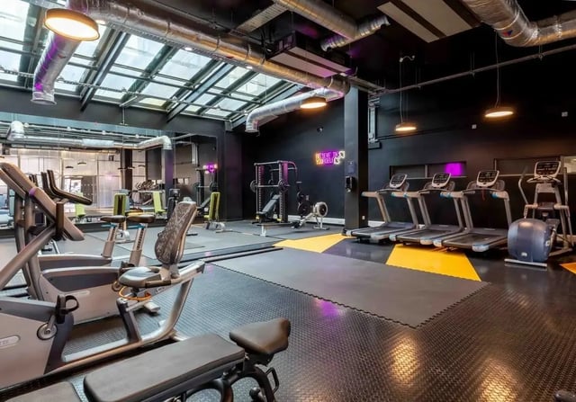 Gym equipment treadmills weight rack rowing machine gym at iQ Wilmslow Park in Manchester Student Accommodation