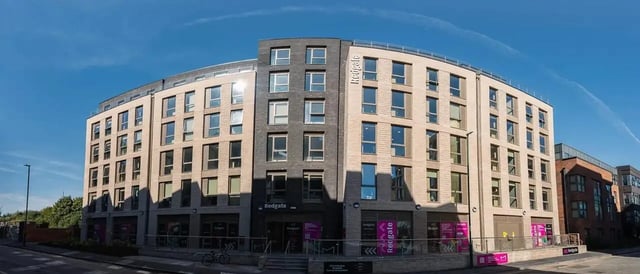 Redgate building with many windows exterior at Redgate in Nottingham Student Accommodation