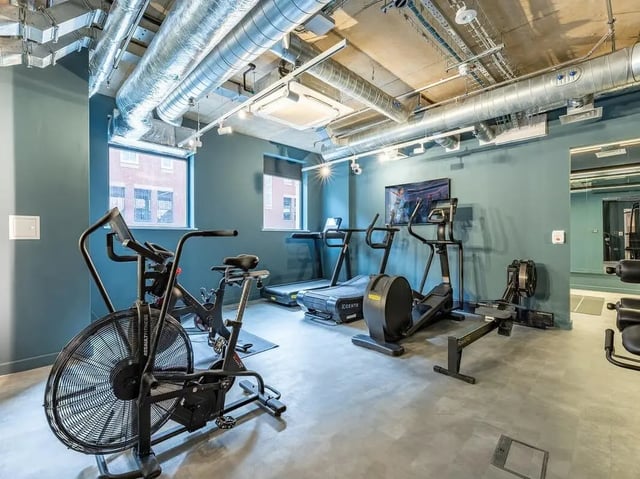 Treadmills elliptical bikes rowing machine gym at Fabric in Nottingham Student Accommodation