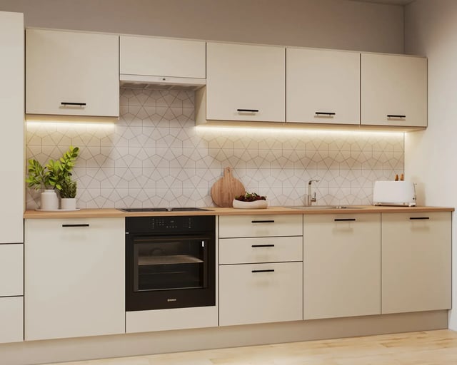 Modern kitchen with oven sink and cabinets kitchen at Telephone House in Dundee Student Accommodation