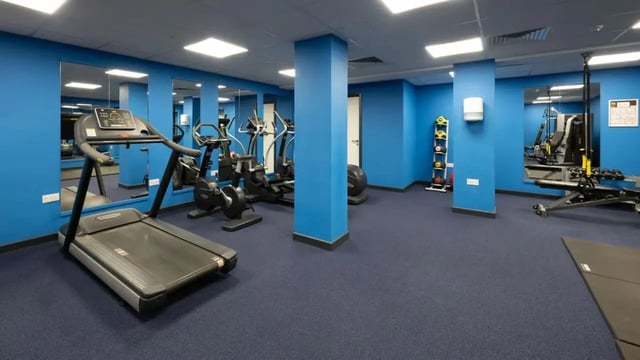 Treadmill ellipticals weight bench gym equipment Gym at Marland House in Southampton Student Accommodation