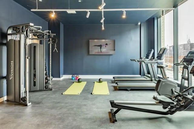 Gym equipment treadmills and rowing machine playing area at The Place in Nottingham Student Accommodation