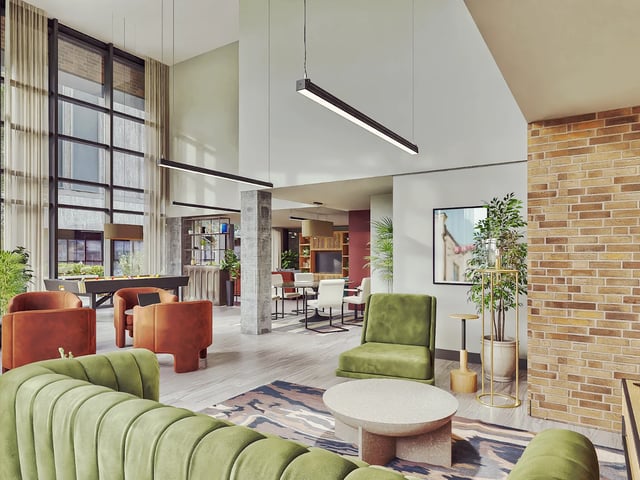 Pool table chairs seating area lounge living room at Beckton House in Nottingham Student Accommodation