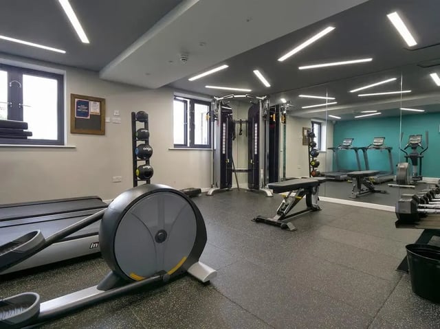 Treadmill elliptical exercise machines weights gym. at Emily Davies in Southampton Student Accommodation