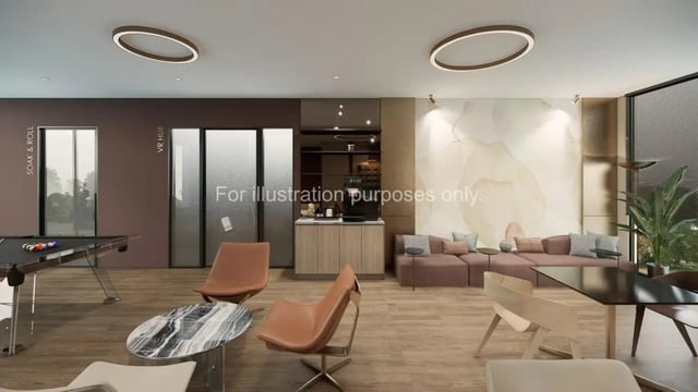 Pool table coffee bar sofas modern living area at Stellaris in Cambridge Student Accommodation