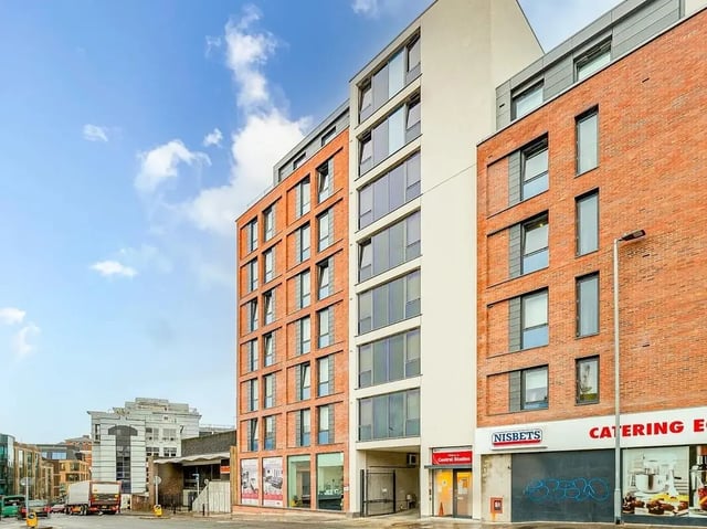 Modern brick building with many windows exterior at Central Studios Reading in Reading Student Accommodation