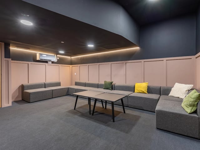 Modular sofas and coffee table common area at Stanley Studios - Dundee in Dundee Student Accommodation