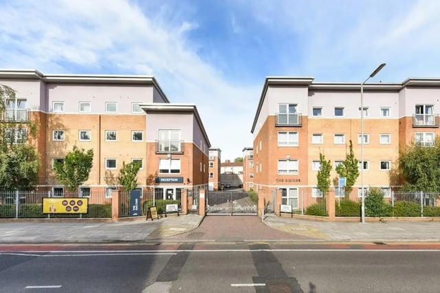 Student accommodation buildings with reception area exterior at The Railyard in Liverpool Student Accommodation