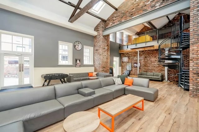 Large sectional sofa foosball table living room at Sheffield 3 in Sheffield Student Accommodation