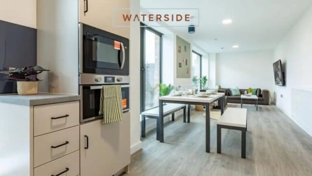 Kitchen dining and living area living room at Waterside in Bristol Student Accommodation