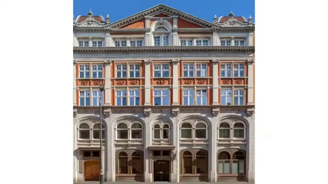Ornate brick building with arched windows exterior at Grosvenor House in London Student Accommodation