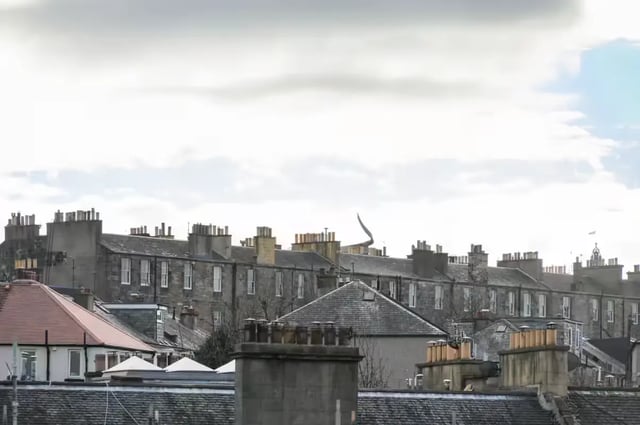 Row houses with many chimneys exterior at The Pepper Mill in Edinburgh Student Accommodation