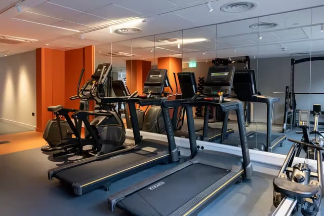 Treadmills elliptical and rowing machine gym at The Pepper Mill in Edinburgh Student Accommodation