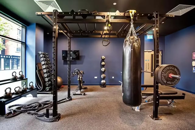 Punching bag weights exercise bike gym gym at Howard Gardens in Cardiff Student Accommodation