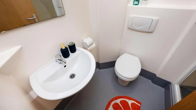 Sink toilet and soap dispenser Bathroom at The Forge in Sheffield Student Accommodation