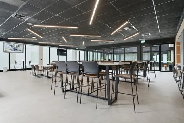 High tables and chairs communal area at Mayoral Drive Student Accommodation in Auckland Student Accommodation