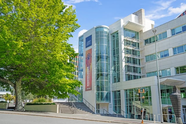 Modern building with large windows and stairs exterior at Mayoral Drive Student Accommodation in Auckland Student Accommodation