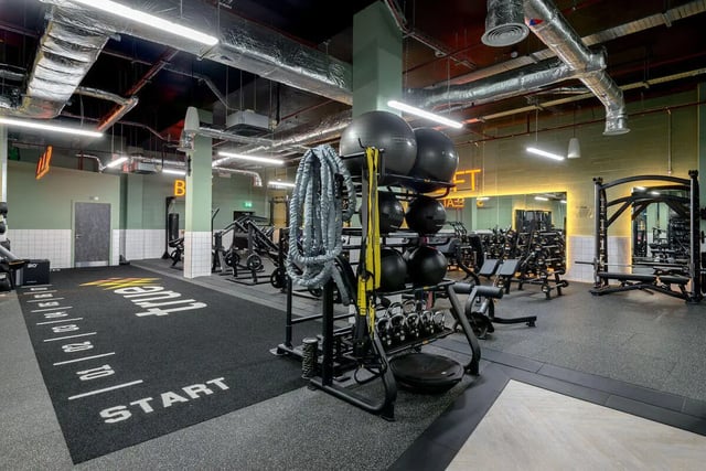 Gym equipment weights and rope playing area at True Nottingham in Nottingham Student Accommodation