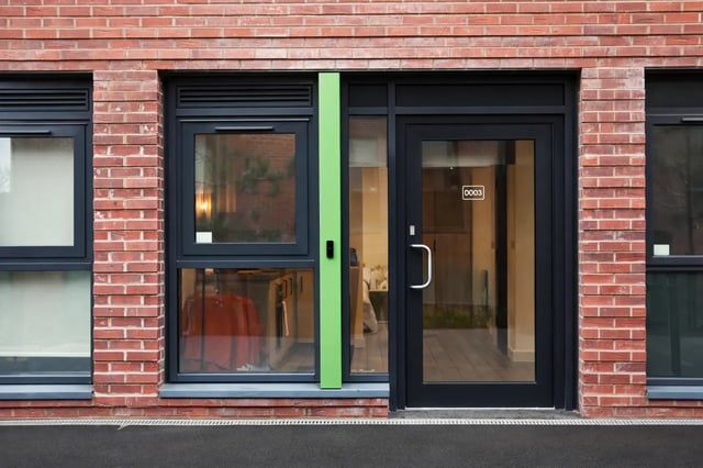 Glass door with number 0003 exterior at Hill View Place in Exeter Student Accommodation