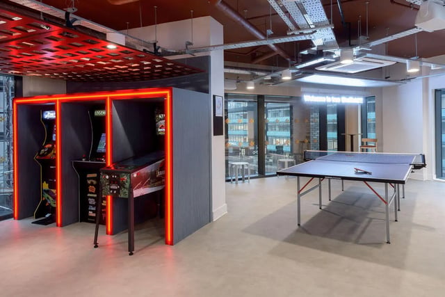 Arcade machines pinball and ping pong table leisure area at True Sheffield in Sheffield Student Accommodation