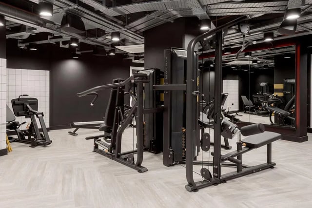 Weight machines and rowing machine gym at True Sheffield in Sheffield Student Accommodation