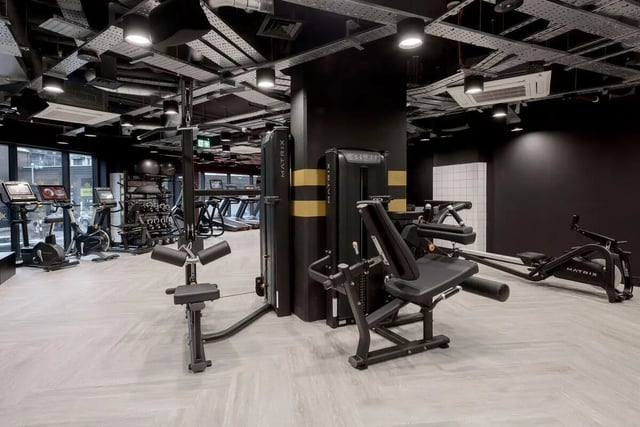 Treadmills ellipticals rowing machine gym equipment fitness area at True Sheffield in Sheffield Student Accommodation