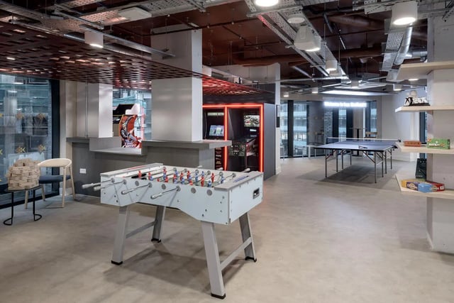 Foosball table ping pong table arcade games common area at True Sheffield in Sheffield Student Accommodation