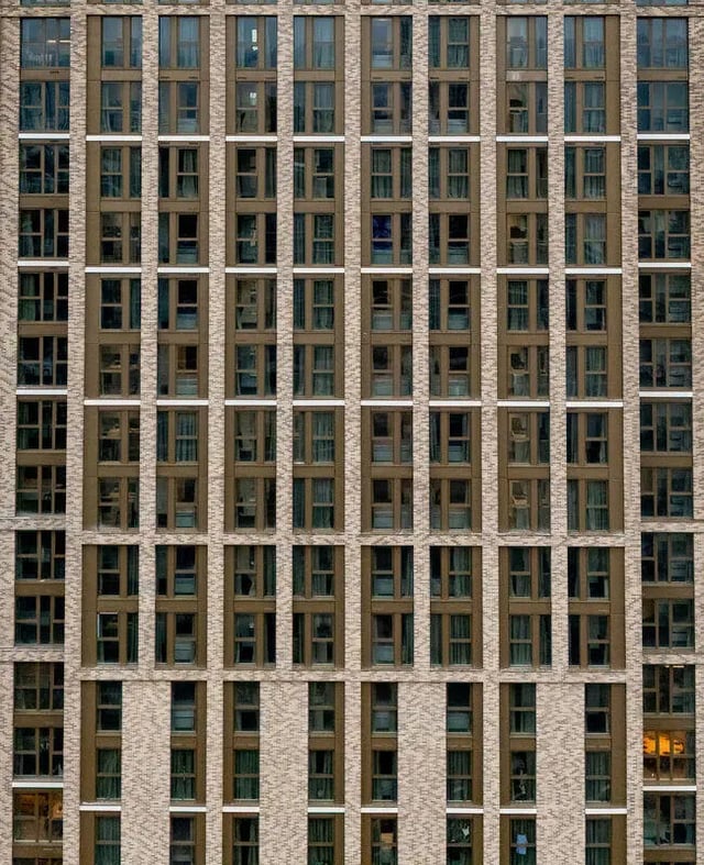 Modern building facade many windows residential exterior at True Sheffield in Sheffield Student Accommodation