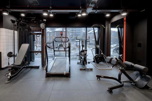 Treadmill exercise bike ski machine workout equipment gym at True Sheffield in Sheffield Student Accommodation
