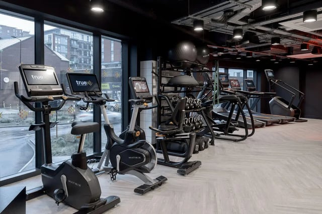 Spin bikes and treadmills in gym Image Type Gym at True Sheffield in Sheffield Student Accommodation