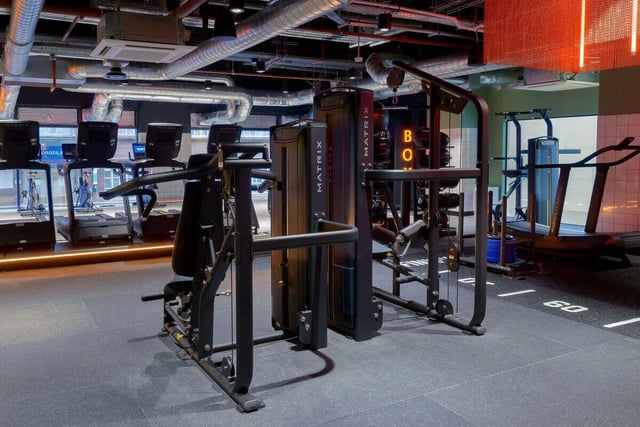 Gym equipment treadmills weight machines fitness room at True Leicester in Leicester Student Accommodation