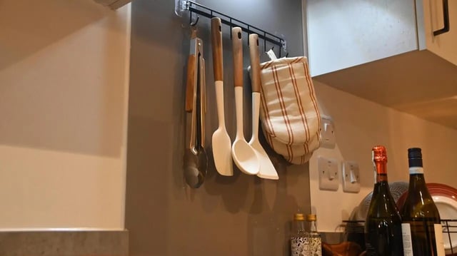 Kitchen utensils and bottles kitchen at Hill View Place in Exeter Student Accommodation