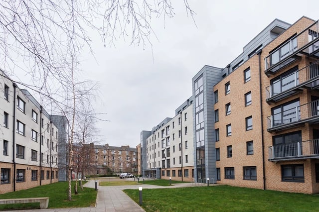 Modern student housing buildings with balconies exterior at Murano House in Edinburgh Student Accommodation