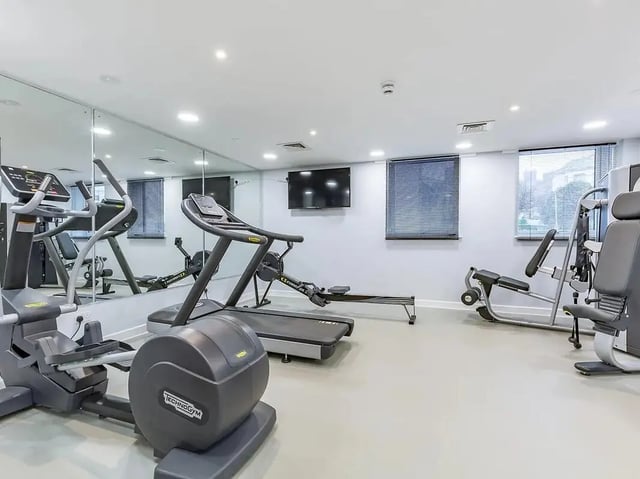 Treadmills rowing machine and weights gym at Mary Parker House in Plymouth Student Accommodation