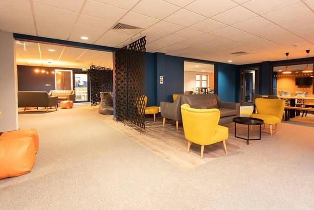 Sofa chairs and beanbags in common area image at Abode York in York Student Accommodation
