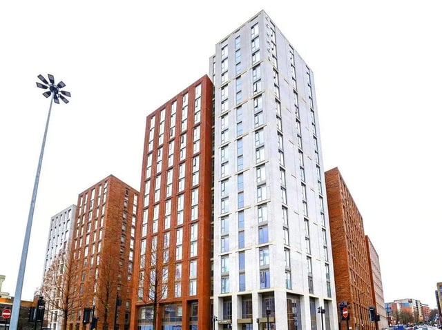 Modern student accommodation buildings exterior view at COSMOS in Sheffield Student Accommodation