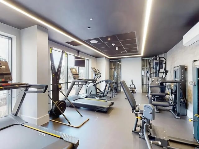 Treadmills cross trainer rowing machine gym equipment gym at Crown Place Swansea in Swansea Student Accommodation