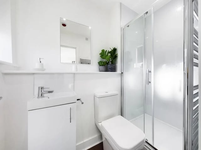 Sink toilet shower plants and mirror bathroom at 6 Bedroom House at 53, Ripon Street in Lincoln Student Accommodation