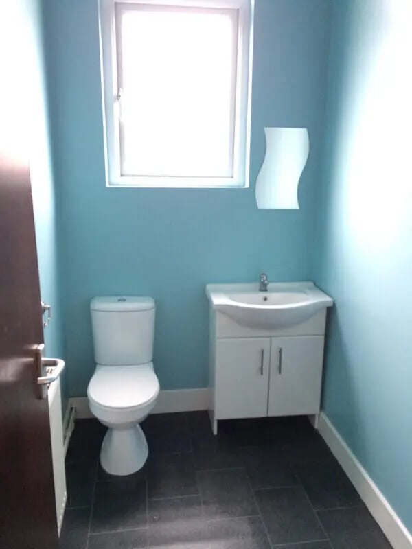 Toilet sink and cabinet bathroom at 8 Bedroom House at 73, Dallas Street in Preston Student Accommodation