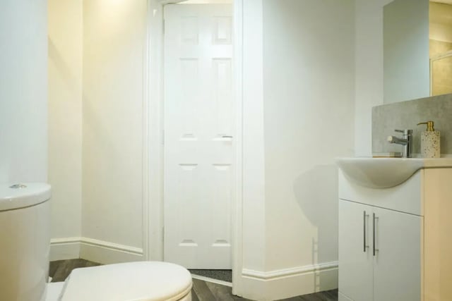 Toilet sink and doorway bathroom at 4 Bedroom House at 44, Mount Street in Lincoln Student Accommodation