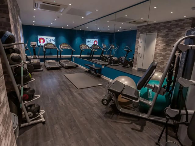Treadmills exercise bikes weights gym balls gym at Canterbury Student Manor in Canterbury Student Accommodation