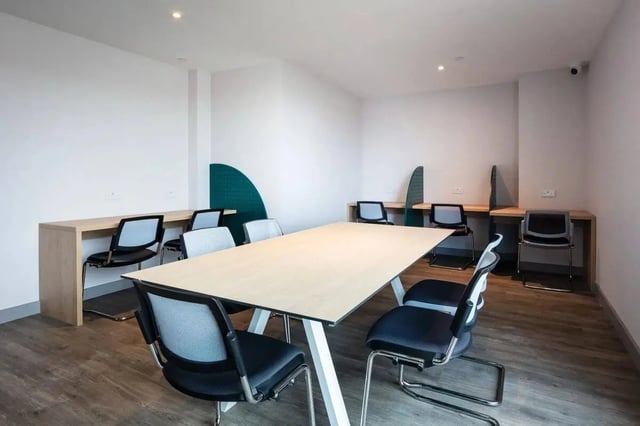 Large table and chairs study area study area at Coleman Court in Cork Student Accommodation