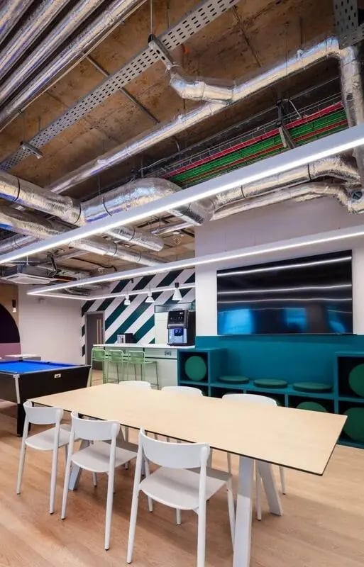 Dining table pool table kitchen common area at Coleman Court in Cork Student Accommodation