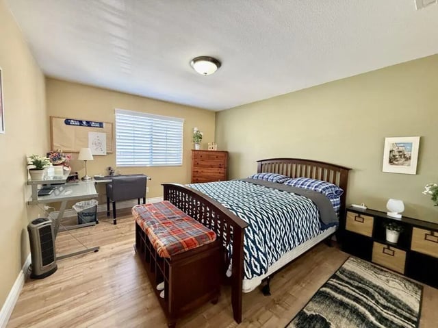 Bed desk chest dresser and storage bedroom at Universal Student Housing in Los Angeles Student Accommodation
