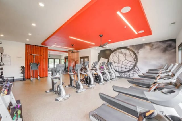 Gym equipment and treadmills fitness room at Brexx at Louisville in Louisville Student Accommodation
