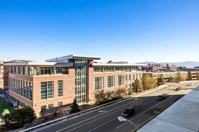 Brick building with large windows E L Wiegand Fitness Center exterior at The Dean Reno in Reno Student Accommodation