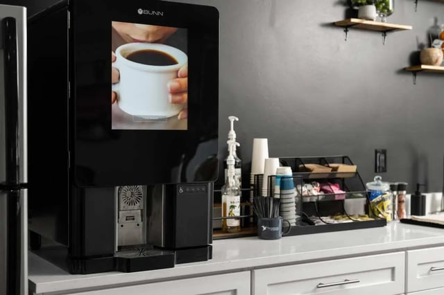 Coffee maker with cups sugar and cream kitchen at The Gathering in Salisbury Student Accommodation